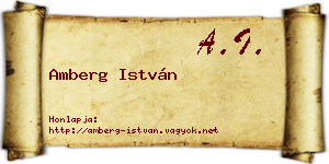 Amberg István névjegykártya